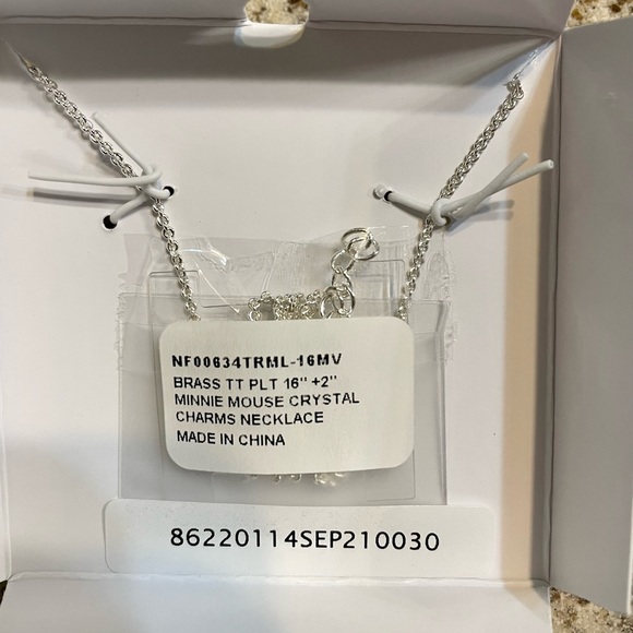 Brass plated Minnie Mouse crystal charms 16  inch with addl 2 inch necklace. - Picture 2 of 3